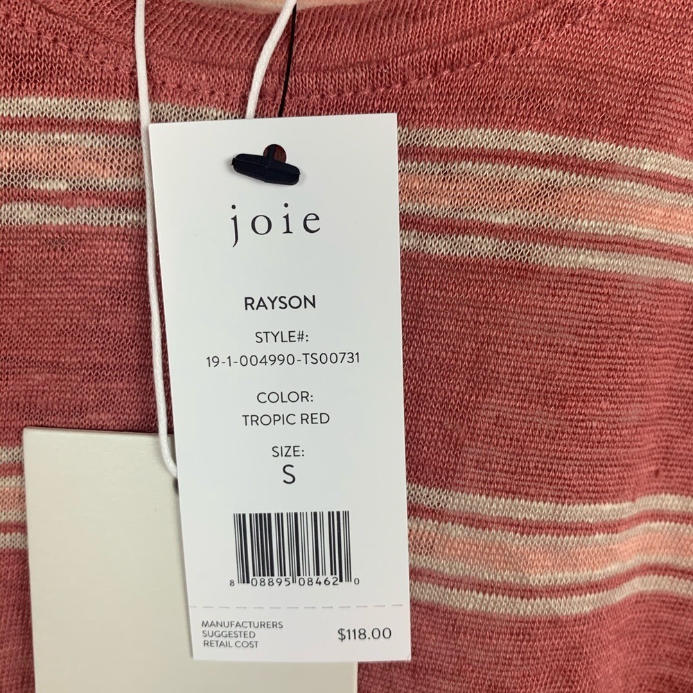 NWT Joie | Rayson Linen Twisted Tank Tropical Red - Picture 8 of 9